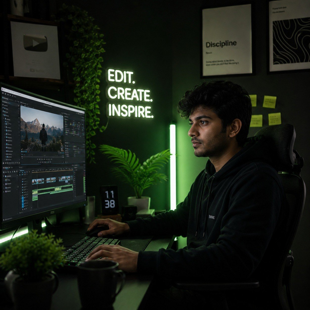 Illustrative profile for Rohan Verma, video editor
